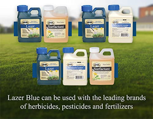 Liquid Harvest Lazer Blue Concentrated Spray Pattern Indicator 8 Ounces Perfect Weed Spray Dye, Herbicide Dye, Fertilizer Marking Dye, Turf Mark and Blue Herbicide Marker