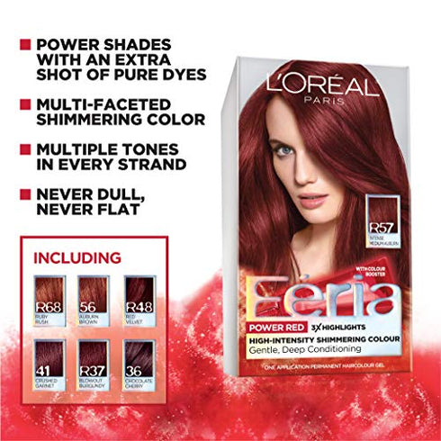 L'Oreal Paris Feria Multi-Faceted Shimmering Permanent Hair Color, C74 Copper Crave (Intense Copper), Pack of 1, Hair Dye