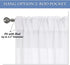 PONY DANCE Short Window Curtains - Linen Look Semi Sheer White Voile Valance Casual Back Tab Drapes for Small Bathroom Basement, 52 Wide x 36 Long, 2 Panels