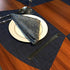 Wedge Placemats Set of 4 Vinyl Placemats for Round Tables Woven Non-Slip Heat-Resistant Easy to Clean Wipeable Washable Dinner Table Mats?Navy Blue?