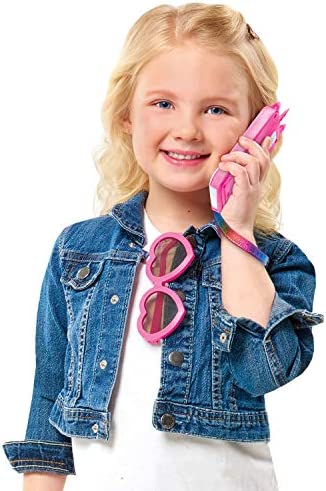 Barbie Unicorn Play Phone Set with Lights and Sounds, Unicorn Phone Case and Wristlet, Toy Cell Phone for Kids, by Just Play , Pink