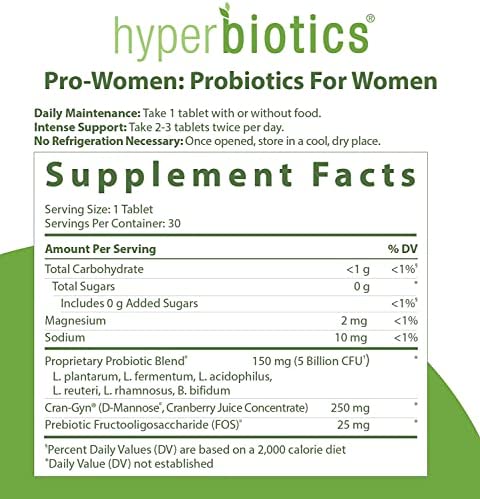 Hyperbiotics Pro Probiotics for Women | Time Release Tablets | Premium Nutritional Supplement | Vegan, Dairy & Gluten Free | Healthy Digestion & Immune System Support | 30 Count