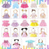 Baby Doll Clothes Fits 12'' 13'' 14'' 15''Bitty Girl Alive Baby Doll Clothes Diapers 360°Sewing Dresses for with Doll Nappies, Milk Bottle, Nipple, and Doll Accessories Pack of 25 Bag Set