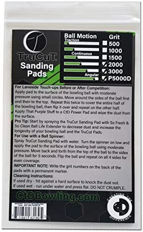 TruCut Sanding Pads | 3 Pack High | 5" Diameter | Sanding Pads Made for Bowling Balls