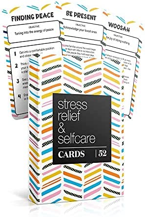 52 Stress Less & Self Care Cards - Mindfulness & Meditation Exercises - Anxiety Relief & Relaxation