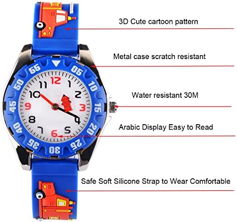 Venhoo Kids Watches Analog 3D Cartoon Waterproof Sport Children Toddler Wrist Watches Gifts for 3 4 5 6 7 8 9 10 11 12 Ages Girls Little Boys Child