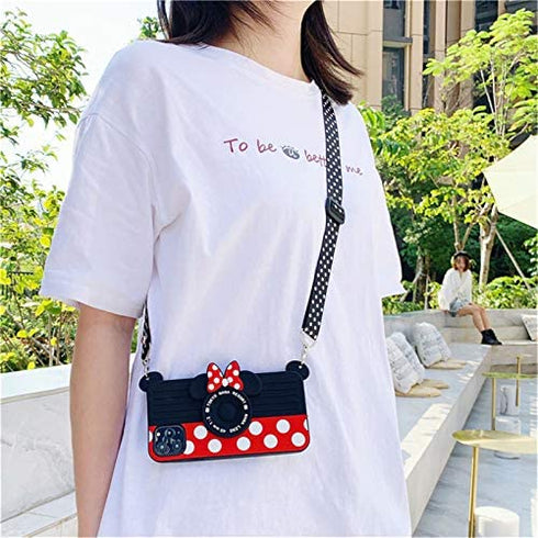12 Pro Max Case for iPhone 12 Pro Max Case Cute 3D Cartoon for Minnie Camera Teens Girls Women Shockproof Protective Silicone Cover Cute Phone Cases for iPhone 12 Pro Max -6.7" (12 Pro Max-6.7")