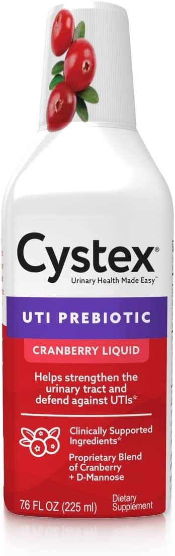 Cystex Urinary Health Maintenance Cranberry Prebiotic for UTI Protection – 7.6 oz Bottle – Defend Against UTI, Cranberry Supplement Helps Cleanse Urinary Tract with D-Mannose and Vitamin C