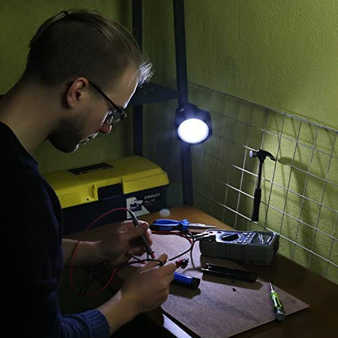 PowerFirefly 250 Lumens COB LED Rotating Work Light with Strong Magnetic Base, Ultra Bright Magnetic LED Light, Magnet Light, Spotlight for Car Repair, Workshop, Home Using and Emergency