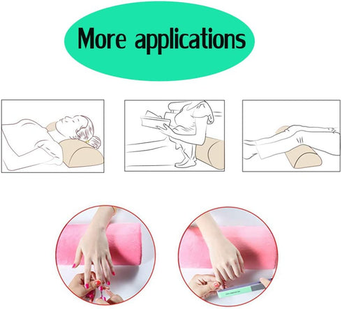 SKYZONAL Memory Foam Bolster Pillow for Neck Back Lumbar Spine Knee Pain Relief Pillow Support Half-Moon?Pink?
