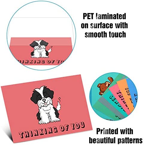 30 Pieces Cards Cute Animal Cards Thinking of You Greeting Cards Assortment, Miss You Cards with Envelopes Friendship Blank Greeting Cards for All Occasions, 10 Designs (Animal Style)