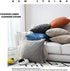 Kevin Textile 2 Pack Decorative Linen Throw Pillow Covers, Outdoor Pillows Cover Large Cushion Case for Couch/Chair, 24 x 24 inches, 61cm, Grey
