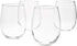 Cristar Stemless Wine Glasses Set of 4, 15.5 Ounce Glasses for Red or White Wine