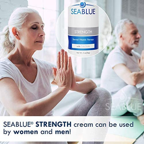 Calcium Magnesium Lotion - Transdermal Vitamins - Absorbs Through the Skin - No More Pills - for Bone Strength by SeaBlue, 1.6 Oz.