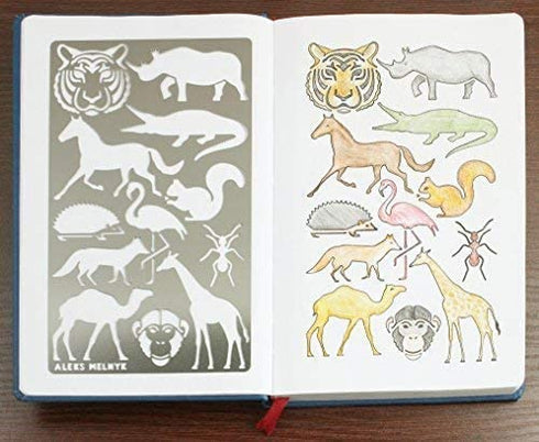 Aleks Melnyk #30 Metal Stencils, Small Animals, Woodland, Kit 1 PCS, Templates for Wood Burning, Engraving, Crafting, Bullet Journaling, Scrapbook, Birds, Safari Animal, Camel, Foxes, Flamingo, Horse