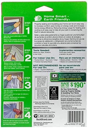 Duck 286218 Extra Large Patio Door Shrink Film Window insulation kit, 1, Crystal Clear