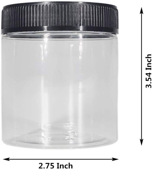 8oz Plastic Jars With Lids, Airtight Container for Food Storage, Clear Plastic Jars Ideal For Dry Food, Peanut Butter, Honey Jam,Cosmetics, Cream, Bathroom and Storage(set of24)