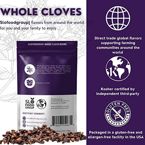 Slofoodgroup Whole Cloves hand picked cloves, 4 oz whole cloves