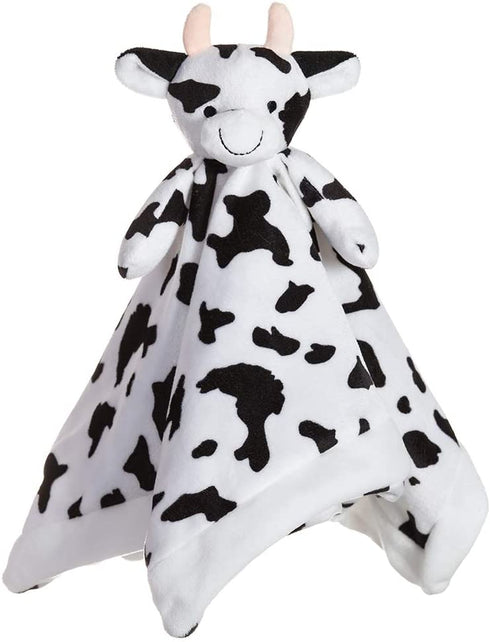 Apricot Lamb Stuffed Animals Cow Security Blanket Infant Nursery Character Blanket Luxury Snuggler Plush Baby Lovey(Cow, 13 Inches)
