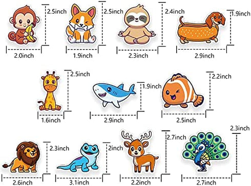 100 PCS Cute Little Animal Aesthetic Vinyl Waterproof Sticker Packs for Kids Teens Toddlers Room Decorations Adults Water Bottles Laptop Skateboard