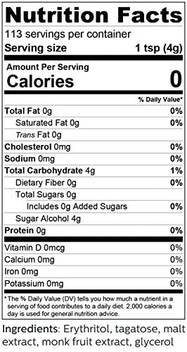 GOLD - Brown Sugar Alternative Substitute 1:1 Sugar Replacement - Monk Fruit Erythritol Sweetener for Low Carb Dieters and Diabetics - No Calorie Sweetener, Non-GMO (1 Pound)