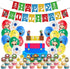 Mario Brothers Party Supplies Mario Birthday Party Supplies Mario Balloons Banner Cake Toppers for Party Decorations, Set of 57 Pcs