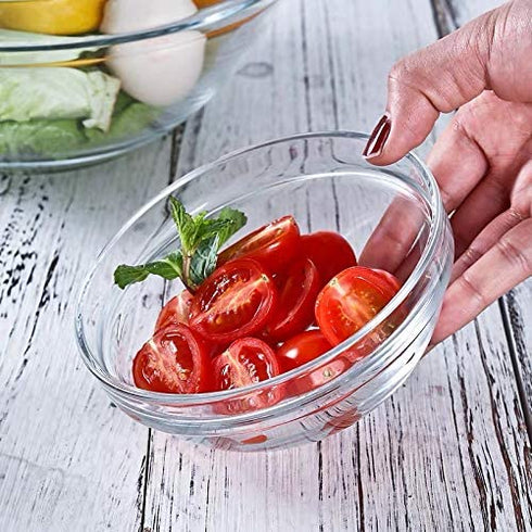 16 Pack 4 Inch Glass Ramekins Bowls, Farielyn-X Mini Glass Prep Dessert Bowls Small for Kitchen Prep, Dessert, Dips, and Candy Dishes or Nut Bowls