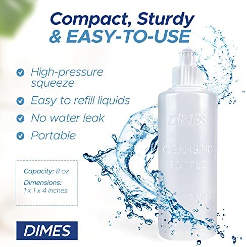 Dimes Perineal Lavette Irrigation Bottle 8 oz (Pack of 3). - Peri Bottle for Postpartum Care - After-Birth Essentials for Mom to Soothe and Clean Perineal Area - Premium Portable Bidet for Women