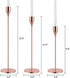 HUPPY Candlestick Holders Set of 3 Designed for Taper Candles, Decorative Candlestick Holder for Wedding, Dinning, Party, Fits 3/4 inch Thick Candle & Led Candles (Metal Candle Stand) (Rose Gold)