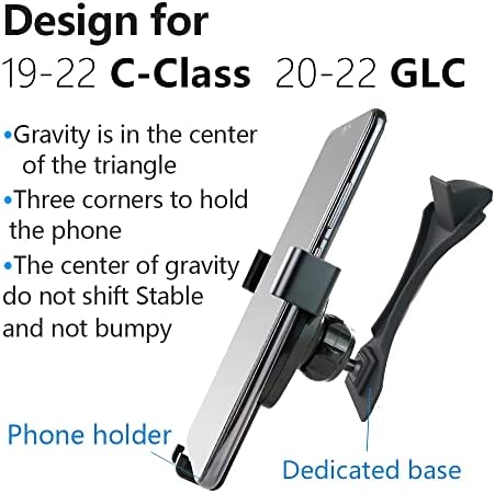 LUNQIN Car Phone Holder for Mercedes 2019-2021 Benz C Class c260 c200 c300 New GLC Class 2020-2021 GLC260 GLC300 Auto Accessories Navigation Bracket Interior Decoration Mobile Cell Phone Mount