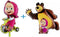 Must Have Set of Two Balloons Masha and the Bear, for Party Supplies and Birthday Globos Masha y el Oso
