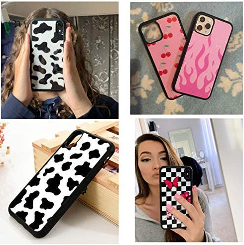 XUNQIAN Compatible for iPhone 12 Case, iPhone 12 Pro Case, Black Leopard Cheetah Animal Skin Print Art Thin Soft Black TPU +Tempered Mirror Protective Case for Apple 12/12 Pro (for iPhone 12/12 Pro)