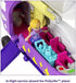Polly Pocket Pollyville Airplane with Micro Polly Doll, Seating for 3 Passengers, Luggage Compartment, Restroom Door, Exit Ramp, Food Cart, Luggage & Vanity Case; for Ages 4 Years Old & Up