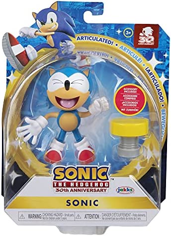 Sonic The Hedgehog 4-Inch Action Figure Classic Sonic with Spring Collectible Toy