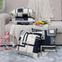 Black and White Throw Pillow Covers Silver Grey Modern Square Geometric Soft Decorative Throw pillows for Couch Bed Bedroom Sofa Set of 4 Outdoor Pillows for patio furniture 18 x 18 Inches.