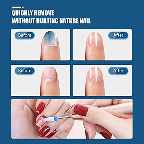 Depvko 19pcs Nail Drill Bits Sets, 3/32 Inch Diamond Cuticle Electric Nail File and Ceramic Acrylic Gel Nail Bit Kit,Nail Art Tools, Carbide Cuticle Remover Bits for Manicure Pedicure, Home Salon