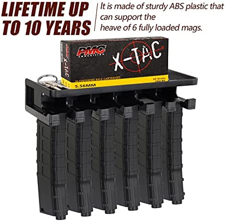 Adoreal Solid ABS Standard PMAG Rack Wall Mount with Storage Shelf, Mag Holder Wall Mount, Wall Magazines Display