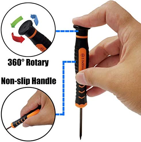 Tockrop 11 PCS Screwdrivers Set - with Torx Bit T6 T5 T4 T3 T2, Phillips Bit 2.0 1.5 1.2, Flathead Bit 2.0 1.5, Tri-Point Bit 2.0 - Magnetic Screwdrivers Precision Repair Tool Kit