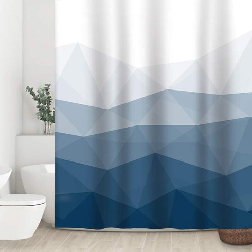 Sunlit Design Extra Long Shower Curtain,Popular Shower Curtain, Ombre Blue Fabric Shower Curtains for Bathroom Decor, Contemporary Bathroom Curtains