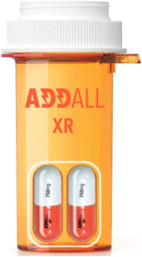 Addall XR Brain Boost Supplement 750 mg/Capsule - 12 Pack (24 Capsules) - Ships in a Box + Free Pack of Vitamin B12 Pills (4 Capsules)