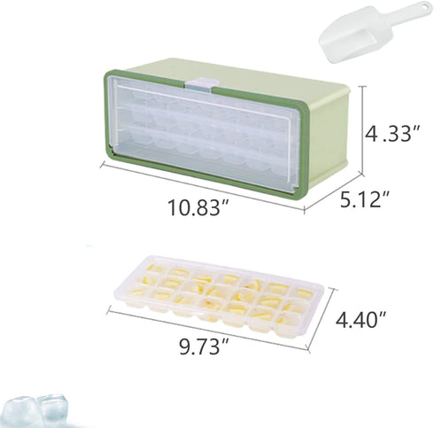 Ice Trays for Freezer with Bin,Ice Cube Trays for Freezer with Lid,Ice Bucket with Scoop and Cover