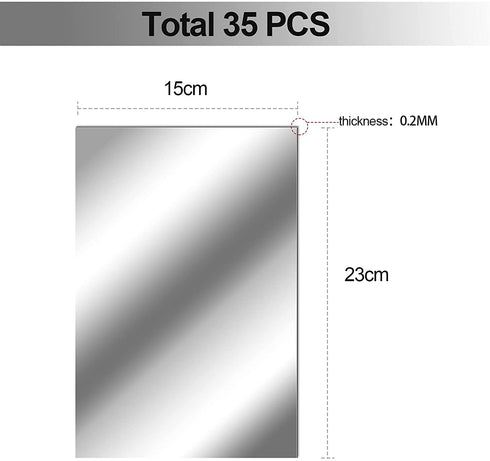 Flexible Mirror Sheets Self Adhesive Non Glass Mirror Tiles Mirror Stickers for Home Wall Decor (35 Pieces)