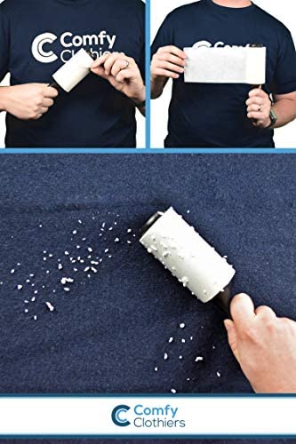 Sticky Tape Lint Roller for Clothes (2-pk) - Removes Dust & Lint from Clothing (140 Sheets Total - 2 Rolls with 70 Sheets Per Roll) by Comfy Clothiers