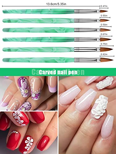 TOROKOM 19Pcs Nail Art Brushes Professional Acrylic Brushes for Nails incl Gel Polish Nail Art Tools, Nail Design Brushes,Double Ended Dotting Tools for Acrylic Application Manicure,with Nail Dust Brush