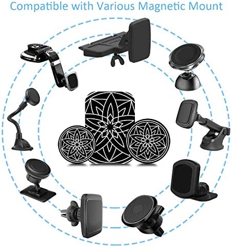 Metal Plate for Phone Car Magnetic Mount 6 Pack,Magnet Holder Disc Replacement Case Sticker with 3M Adhesive for iPhone Magnets Cradle-less Mounts Cell Phone Mini Tablet GPS Stand 2 Rectangle 4 Circle