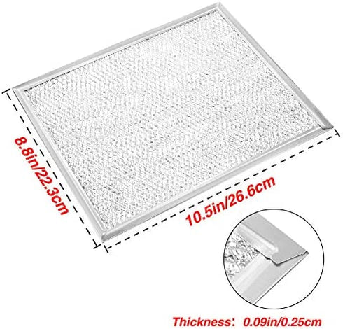 4 Pack Aluminum Range Hood Grease Filter Replacement Filter Compatible with Broan BP29, 10-1/2 x 8-3/4 x 3/32 Inch