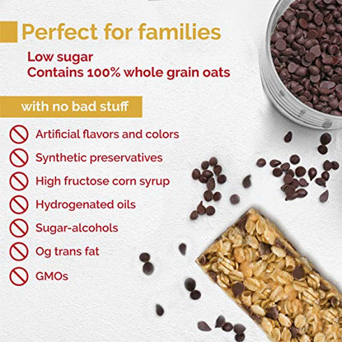 Junkless Chewy Granola Bar Non-GMO, low sugar, great tasting (Chocolate Chip, 1.1 Ounce (Pack of 6))