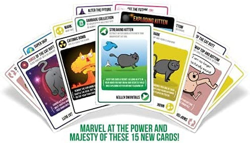 Streaking Kittens Expansion Set - Ridiculous Russian Roulette Card Game, Easy Family-Friendly Party Games - Card Games for Adults, Teens & Kids - 15 Card Add-on
