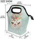 Lunch Bag Cute Llama Flower Printed Neoprene Tote Reusable Insulated Waterproof School Picnic Carrying Gourmet Lunchbox Container Organizer For Men, Women, Adults, Kids, Girls, Boys