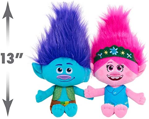Trolls World Tour Poppy & Branch Friendship Plush 2-Pack Stuffed Animals, Amazon Exclusive, by Just Play
